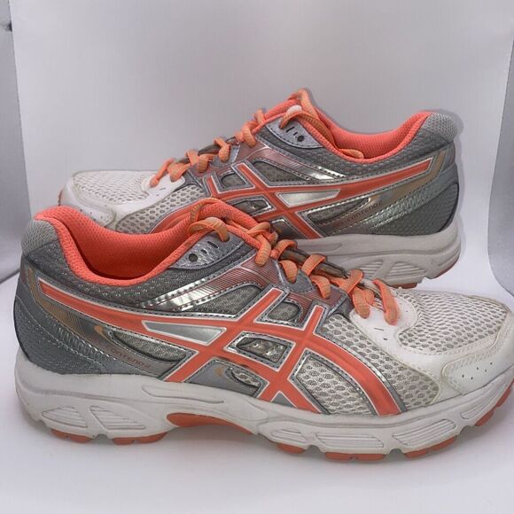Asics Womens sz 7 shoe Gel Contend 2 orange white silver T474N - Picture 2 of 8